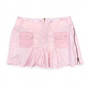 Vintage Y2K Xhilaration Baby Pink Pleated Mini Skirt Women's Sz 5‎ Zipper Detail
